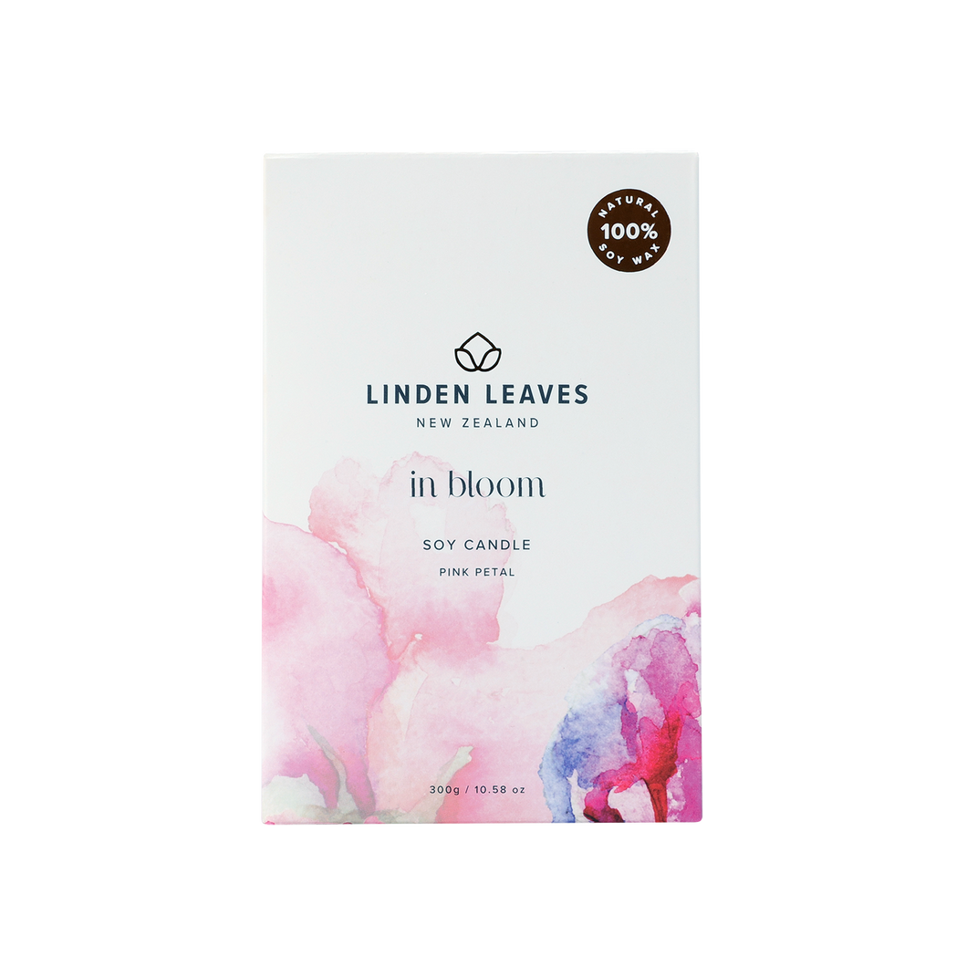 Linden leaves Soy Candle - Pink Petal